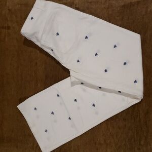 Ralph Lauren White Embroidered Cotton Pants Youth 16